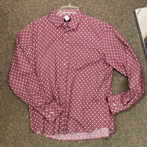 UNTUCKit Men's Burgundy Printed Button-Down Shirt